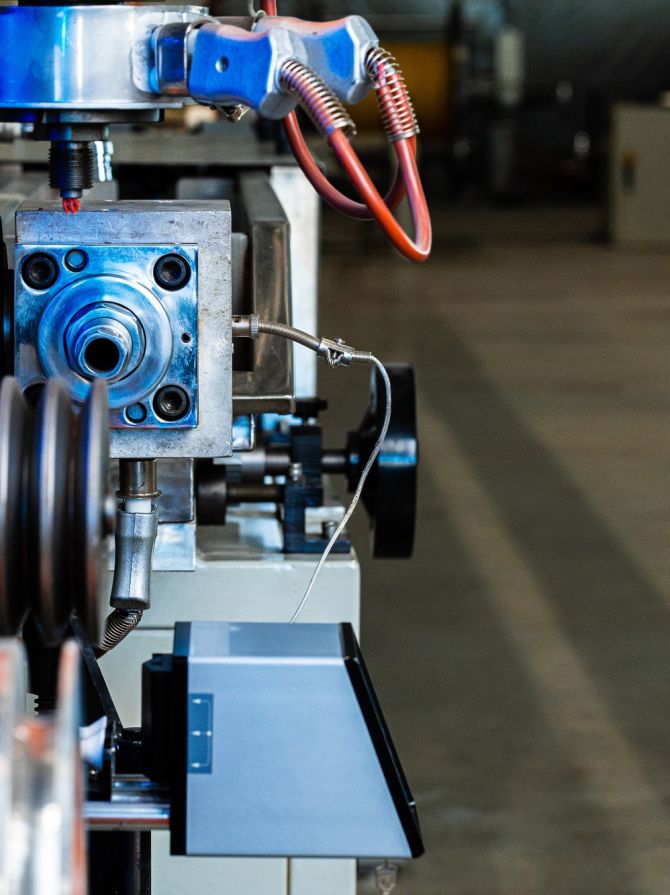 Cable production. Close up of a cable reel
